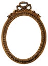 Old Oval Gold Wood Mirror Frame with Ornaments