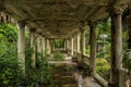 Old overgrown railway station in Abkhazia Royalty Free Stock Photo