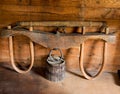 Old oxen yoke in barn Royalty Free Stock Photo