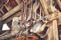 Old and oxide tools in a farm