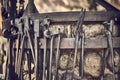 Old and oxide tools in a farm