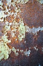 Old Oxidizing Rusty Metal Peeling Paint Texture Background
