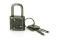 Old pad lock and keys Royalty Free Stock Photo