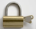 Old padlock with key Royalty Free Stock Photo