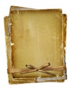 Old page with ribbons and bow Royalty Free Stock Photo