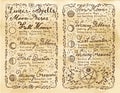 Old pages with lunar magic spells. Royalty Free Stock Photo