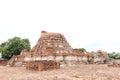 The old pagoda broken on ancient brick courtyard, This place is located in the province Phra Nakhon Si Ayutthaya