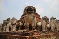 Old Pagoda With Stucco Lion And Bricks Walls Royalty Free Stock Photo