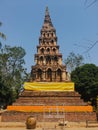 Lanna ancient pagoda style in temple northern of Thailand