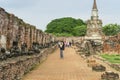 Old pagoda of Wat Ratchaburana temple in Ayutthaya
