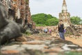 Old pagoda of Wat Ratchaburana temple in Ayutthaya