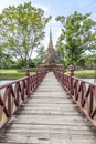 Old pagoda : Wat Sasi in Sukhothai Historical Park,Thailand.
