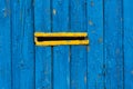 Old painted blue wooden fence Royalty Free Stock Photo