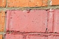 Old painted brick wall background. Brick wall texture Royalty Free Stock Photo