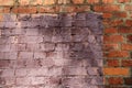 Old painted brick wall background. Brick wall texture Royalty Free Stock Photo