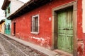 Old, painted houses in colonial city