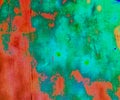 Old painted surface green orange grungy abstract hd background tv film screen web wallpaper