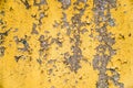 Old painted yellow wall with the cracked paint Royalty Free Stock Photo