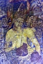 Old paintings of Buddha on the wall of Ajanta Caves