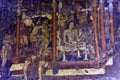 Old paintings of Buddha on the wall of Ajanta Caves