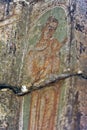 Old paintings of Buddha on the wall of Ajanta Caves