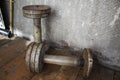 Old pair of iron dumbbells Royalty Free Stock Photo