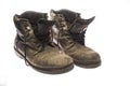 old pair of very worn black shoes Royalty Free Stock Photo