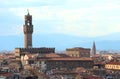 Old Palace in Florence City in Italy and the Tower called TORRE Royalty Free Stock Photo