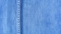 Old pale blue of seam denim jean texture. Royalty Free Stock Photo