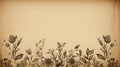 an old paper background with flowers and leaves Royalty Free Stock Photo