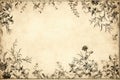 an old paper background with flowers and leaves Royalty Free Stock Photo