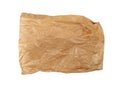 Old Paper Bag Isolated, Crumpled Disposable Ecology Container, Wrinkled Paperbag, Kraft Paper Bag