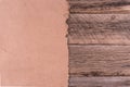 Old paper on brown wood texture with natural patterns Royalty Free Stock Photo