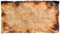 Old paper with burnt backgrounds document texture. Royalty Free Stock Photo