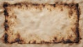 Old paper with burnt backgrounds document texture. Royalty Free Stock Photo