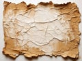 Old paper with burnt edges on a white background. abstract background. Royalty Free Stock Photo