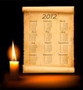 Old paper with calendar 2012. Vector