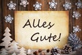 Old Paper, Christmas Decoration, Alles Gute Means Best Wishes