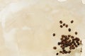Old paper with coffee beans, background