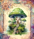 Old paper fantasy fairy house vintage junk journal digital paper