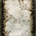 Old paper with floral pattern