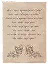 Old Paper with Hand-Written Text and Beer Mugs Royalty Free Stock Photo