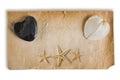 Old Paper with Hearts and Starfish Royalty Free Stock Photo