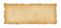 Old paper horizontal banner. Parchment scroll isolated on white Royalty Free Stock Photo