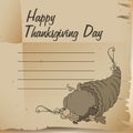 Old Paper Invitation in Thanksgiving Topic, Vector Illustration Royalty Free Stock Photo