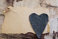 Old paper and jeans heart