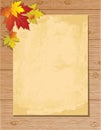 Old paper letter on wooden background Royalty Free Stock Photo