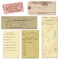 Old paper objects - vintage tickets, letters