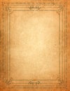 Old paper with patterned vintage frame Royalty Free Stock Photo