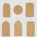 Old Paper Price Tag Set Isolated Transparent Background Royalty Free Stock Photo